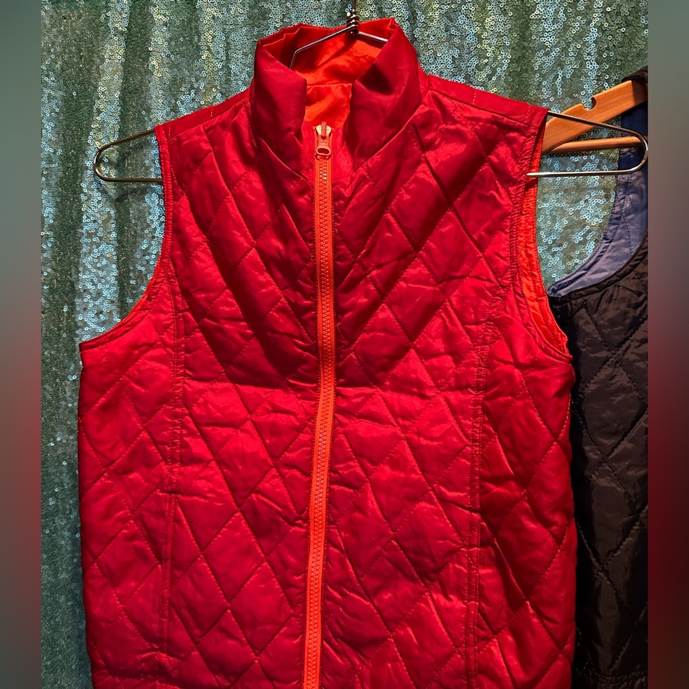 One Step Up Youth Reversible Boys Vest Blue/Light Blue and Orange/Red Size M - Picture 7 of 11